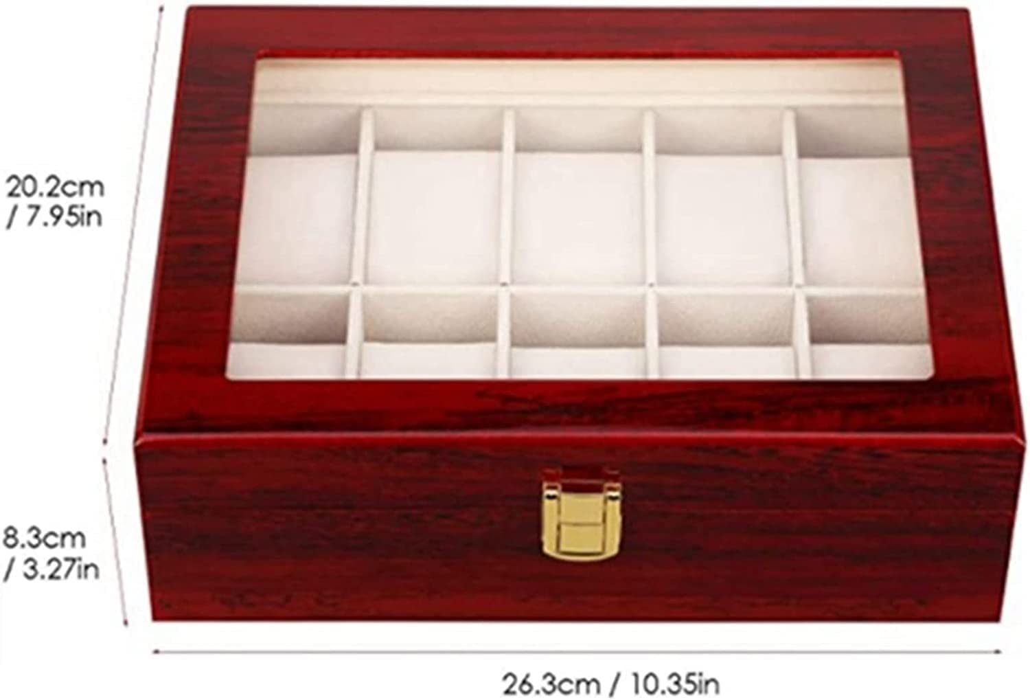 Estuche para Relojes, Enrollador De Relojes, Caja De Madera para Relojes, Caja De Almacenamiento De Joyas con Tapa De Cristal para Relojes De Hombre, Caja De Almacenamien,