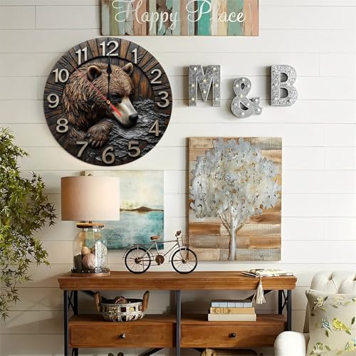 Reloj de Pared de Madera con Movimiento Silencioso 10 Pulgadas miniatura 4