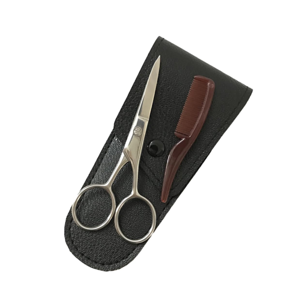 minkissy 3sets Forbici Per Sopracciglia e Barba Acciaio Inossidabile Kit Di Portatile Con Pettine e Borsa Di Stoccaggio Utile Per Uso Professionale e Domestico