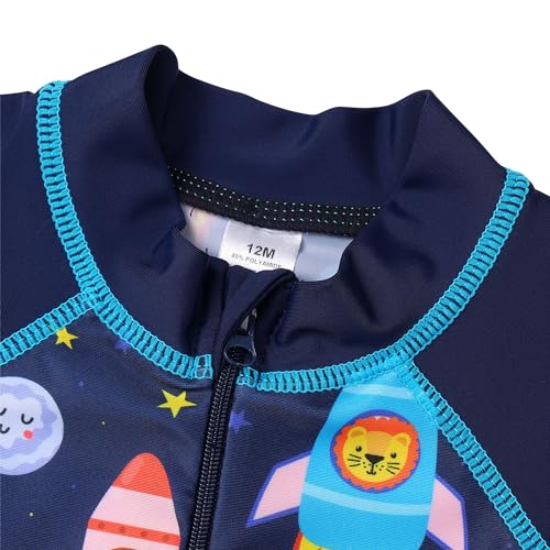 Image of HUAANIUE Toddler Boy Swimsuit Rashguard One-Piece Swimwear 0-6 Years