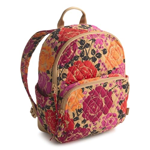 Vera Bradley Mochila Banbury pequena de algodão premium, Coming Up Roses