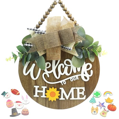 Condorpasea interchangeable 3D Welcome Sign for Front Door |Home/Farmhouse Porch