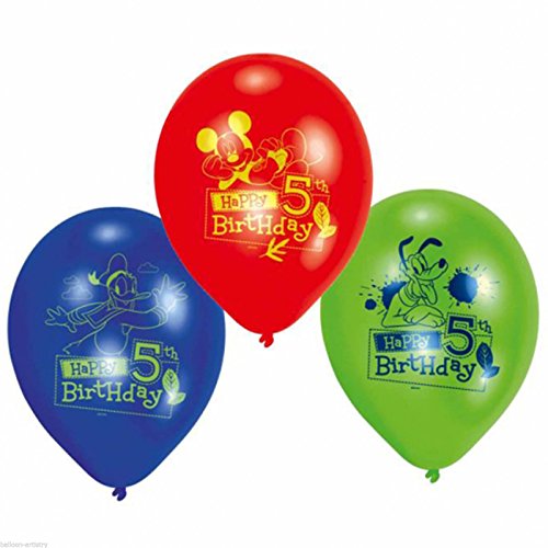 Ballons Mickey 5 ans pour décorer le goûter d'anniversaire des enfants