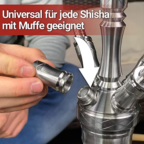 Shisha-Schlauchadapter 18/8 Schliff Rostfreies V2A Edelstahl - 2-teilig inkl. Ventilkugel - Universal für jede Shisha… – Bild 5