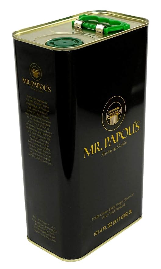 Mr. Papou's | Extra Virgin Olive Oil | First Cold Pressed | Family Owned | Harvested in Greece | 3 Liter - 101.4 fl oz (3 Liter) : Amazon.ae: Grocery