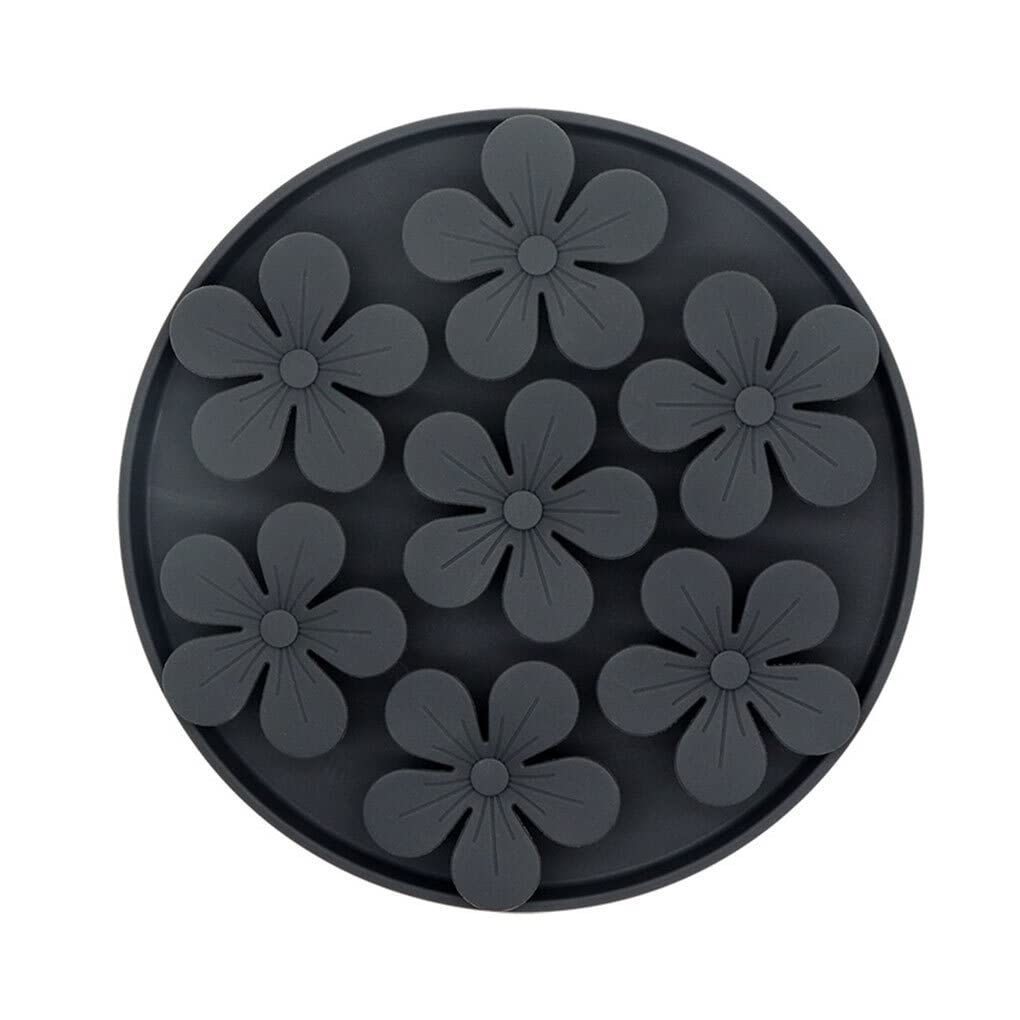 tuwiwol Dog Slow Feeder Bowl Slows Eating Dish Tray Anti-chock Food Lick Pad Plate Feeding Enrichment Toys Calming Treat Mat for, Dark Gray