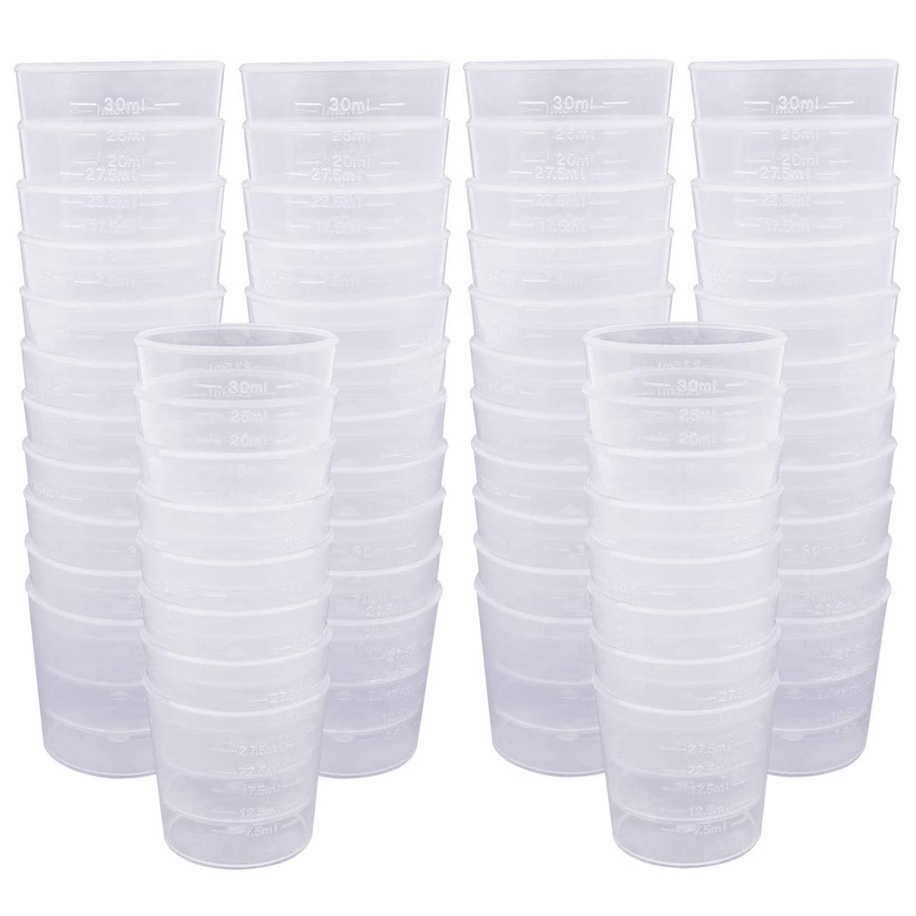 Fivekim Bicchieri Graduati In Plastica Trasparente Da 15 Ml - Set Da 10 Pezzi, Misurini Per Liquidi, Medicine, Esperimenti Di Laboratorio E Cucina - 2