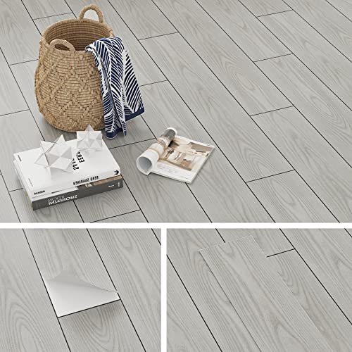 Chihut 6''X36'' Vinyl Plank Flooring Grey Peel And Stick Floor Tile Waterproof Bathroom Vinyl Wood Flooring Removable Self Adhesive Wood Grain Floor Tiles For Basement Bedroom Living Room Rv, 6-Pack #TOP16
