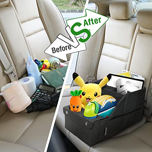 MULISOFT Car Seat Organizer- Backseat Car Organizer with 11 Storages Compartments and 2 Cup Holders, Organizers and Storage, Front Seat for Travel Kids,Black - Image 6