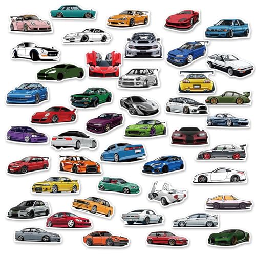 Icicrim 56-I-CAR Jdm Car Stickers 50Pcs, Icicrim Racing Sport Car Stickers Vinyl Waterproof Stickers For Water Bottles Laptop Guitar Skateboard Scrapbook, Jdm Decals thumb #1
