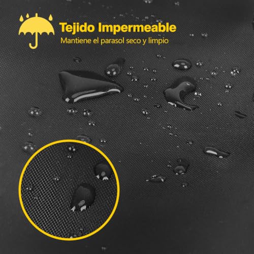 Miniatura 6 de Reinalin Funda Sombrilla, Funda Parasol Impermeable, Con Varilla 280cm