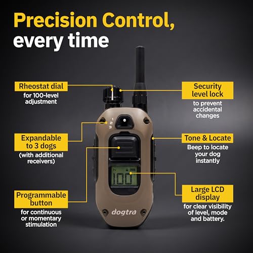 Image of Dogtra 1900X E-Collar for Dog Training - 3 /4 Mile Range, for Dogs 35 lbs+, IPX9K Waterproof, 100 Stimulation Levels, Vibration, Tone, Rechargeable - Ideal for Dog Owners and Professional Trainers