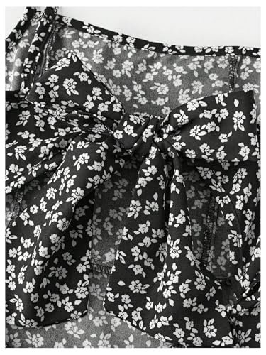 SweatyRocks Girl's Floral A Line Cami Short Dress Sleeveless Spaghetti Strap Sundress3