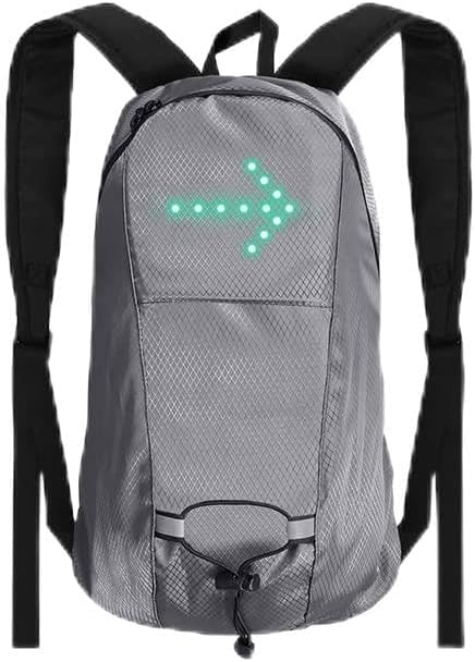 LED Turn Signal Bike Pack 15L LED Backpack with Direction Indicator USB Rechargeable Safety Light Bag Backpack Wireless Remote Control Bag