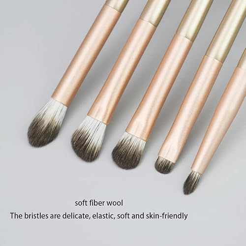 Miniatura 5 de Juego de 5 brochas de sombra de ojos brocha de maquillaje brocha de cejas brochas de maquillaje de ojos mango de madera kit de maquillaje de ojos