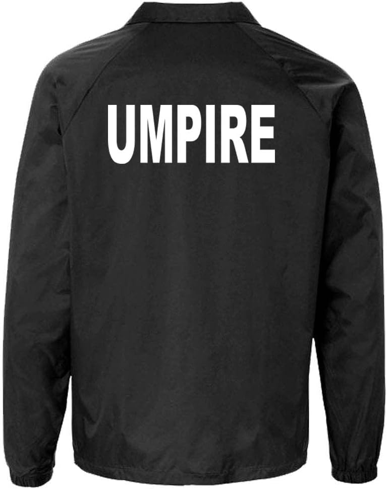 Umpire Baseball Coaches Jackets Event Staff Men’s and Women’s Outerwear Referee Official Sports Windbreaker (US, Alpha, XX-Large, Regular, Regular, Black)
