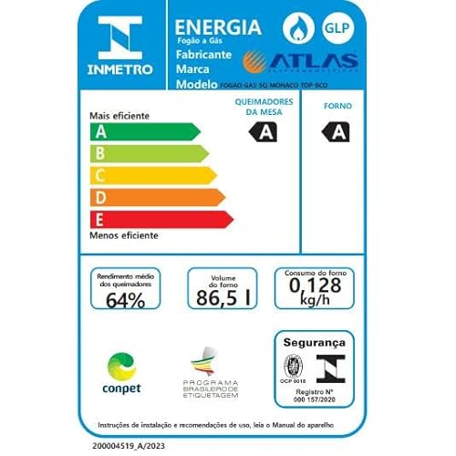 Fogão Atlas Monaco Top 5 Bocas Branco Bivolt – 300001644