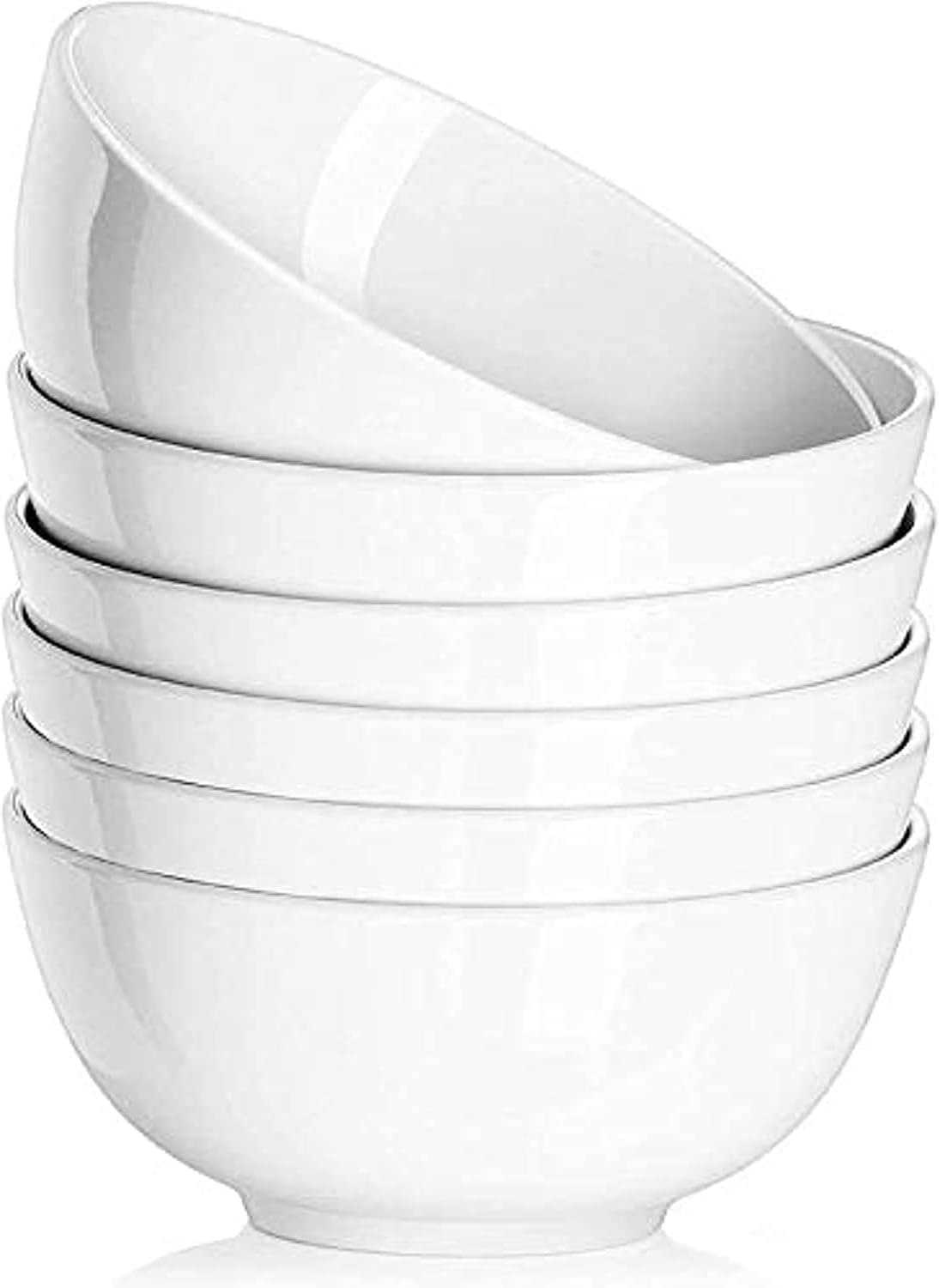 MN 6 Piece Melamine Soup & Soup Bowl White "Bowl", Durable, Shatterproof & Dishwasher Safe Multiple Sizes | Unbreakable Melamine Plate | Serving Bowl (7 Inch)