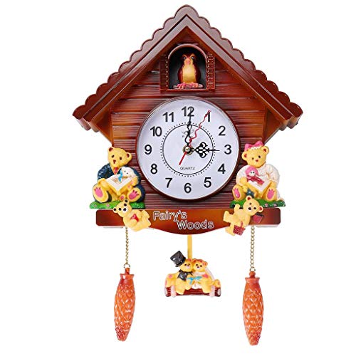 Zdtxkj Clock Bird Cuckoo Alarm Clock Vintage Cuckoo Clock Living Room Wall Watch