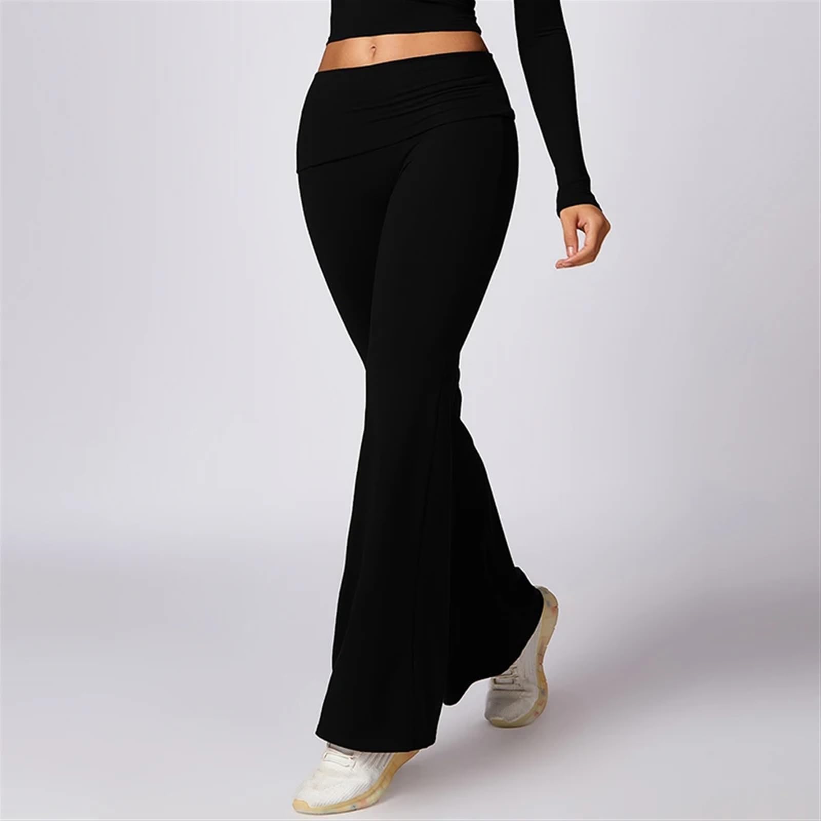 Leggings da Yoga in Palestra, a Vita Alta, da Ballo, a Zampa d'elefante, Push-up, ad Asciugatura Rapida, Pantaloni Sportivi Svasati da Donna(Gray,XL)