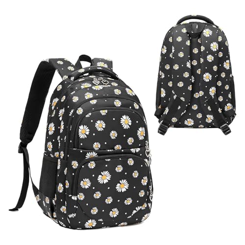 Mochila escolar unisex negra con portameriendas y estuche de lápices 2