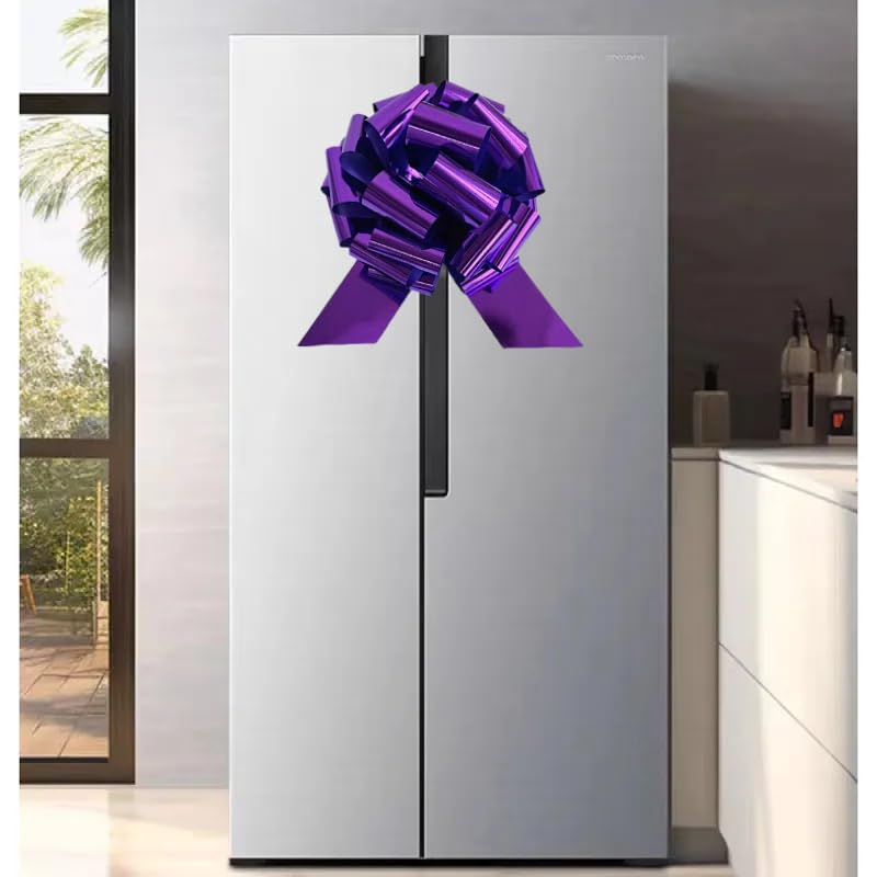 Image of 14 Inch Large Purple Gift Bow,1Pcs Big Bow for Present,Big Gift Bow for appliances,Bikes,Table Decorations and Party Events (Purple)