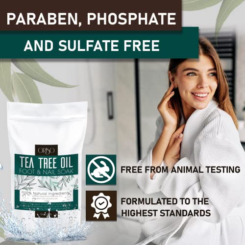 image for ORISO Tea Tree Oil Foot Soak - Pedicure Supplies with Epsom Salts and 