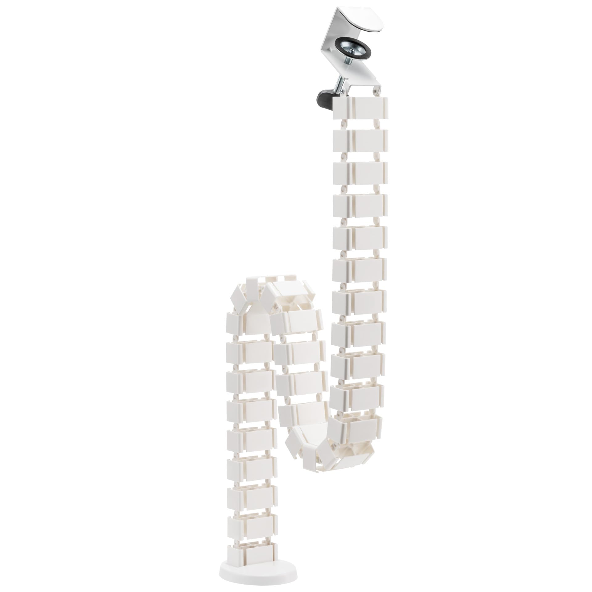 Mimoke Cable Hose for Desks Adjustable Height Flexible Cable Hose Cable Management Length Rectangular Cuba Slim Black (White, Screw Mount) — view 10