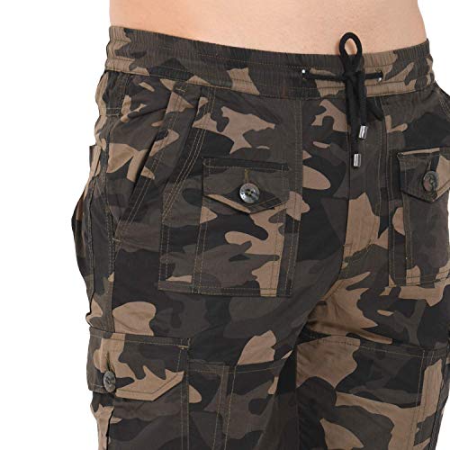 Image of MAGIC Men's & Boy's Camouflage Slim Fit Joggers (Dark Brown)