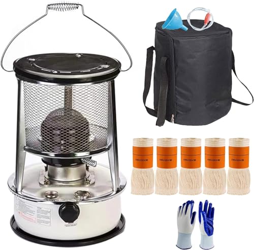 PXDOHQAW Estufa de Queroseno, Estufa de Petróleo Portátil, Quemador de Queroseno, Estufa de Parafina para Camping Al Aire Libre/6L-White