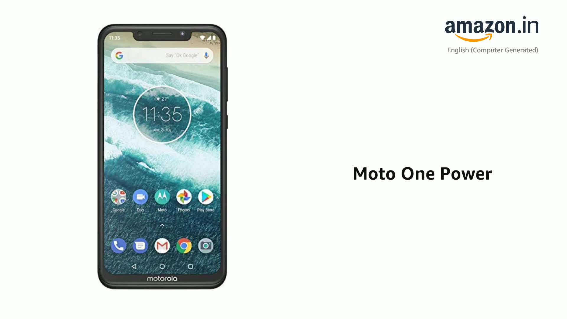 Refurbished) Moto One Power (P30) Note (4+64GB) Black (Black