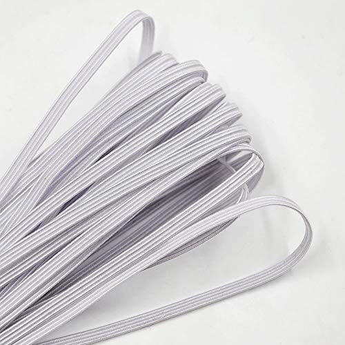 Artfasion 10 Yards Flat Elastic Band Elastic Cord Elastic Band Elastic Rope Bungee Heavy Stretch Knit Spool for Sewing Crafts (White, 10 Yards-1/8 inch(3mm))