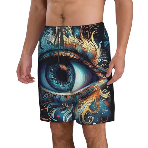 Eye Swirling Abstract Psychedelic Beautiful Men's Quick Dry Swim Trunks Surfing Beach Mesh Board Shorts2