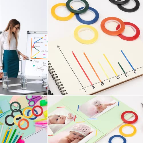 Mr. Pen Fita de quadro branco – Pacote com 8 cores sortidas, acessórios finos para quadro apagável a