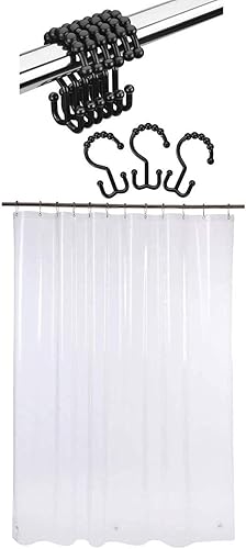 Amazer Ganchos para cortina de ducha y cortina de ducha de plástico