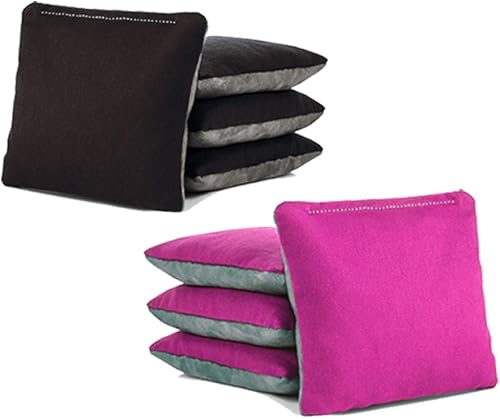 Tailgating Pros Juego de bolsas, saquitos Pro-Style, de doble cara, suave y adherente, con relleno de resina, de gamuza y lona de pato, juego de 8 a