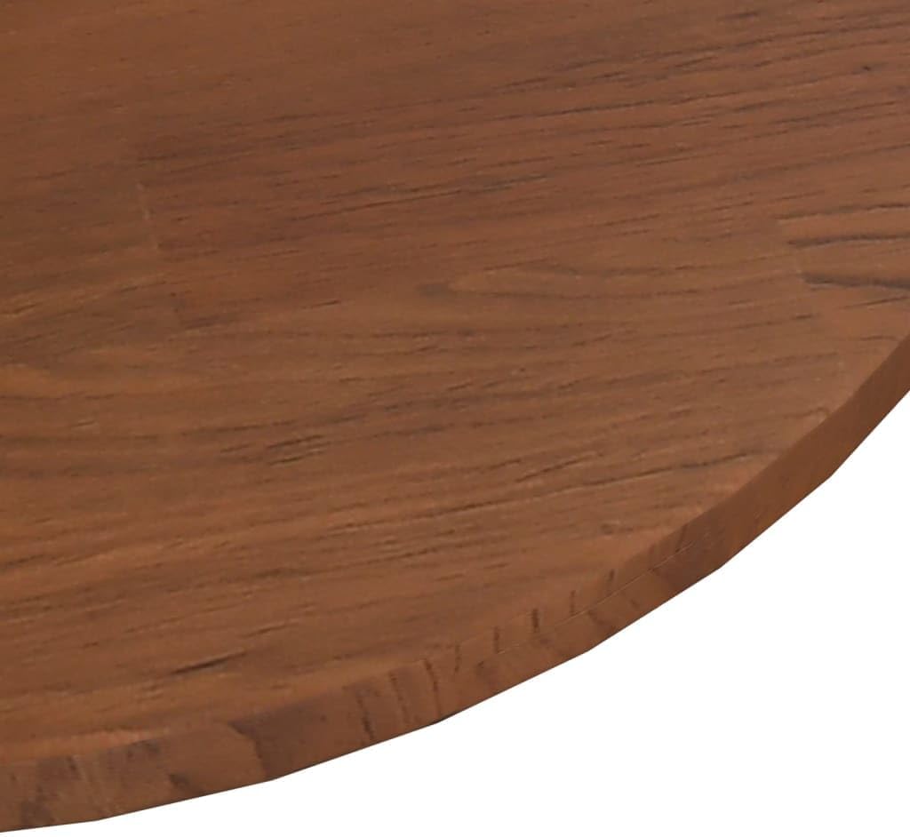 vidaXL Round Table Top, Dining Table Top, Replacement Table Top for Restaurant Cafe Hotel, Coffee Table Top, Dark Brown Treated Solid Wood Oak