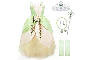 TYHTYM Princess Tiana Costume for Little Girls' Dreamy Dress Up