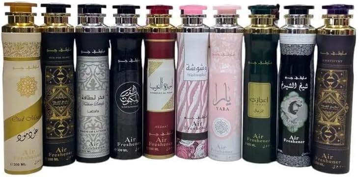 Oud Air Freshener, Luxury Dubai Arabic Room Spray, Long-Lasting Fragrance, 300ml x 1 Pack (24 Carat White Gold)