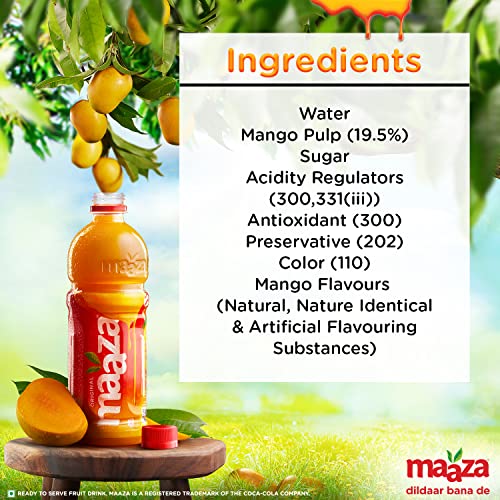 Image of Maaza Mango Drink, PET Bottle, 1.5 L (Pack of 2)