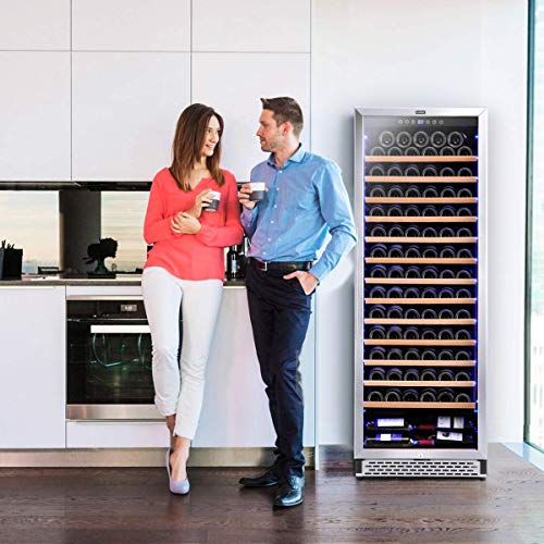 Colzer Upgrade 24 Inch Wine Cooler Refrigerators, 154 Bottle Fast Cooling Low Noise and No Fog Wine Fridge with Professional Compressor Stainless Steel, Digital Temperature Control Screen Built-in or Freestanding 41°F-72°F - Thumbnail 7