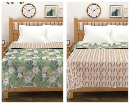 Image of HOMEKART Super Soft Cotton Printed Dohar |AC Blanket| Quilt /Duvet for Double Bed 90x86in, 250 GSM -Value Pack Bulk Bedding Set for Hotels, Hostels, PGs & Wholesale Ideal for Diwali Gifting- Pack of 5