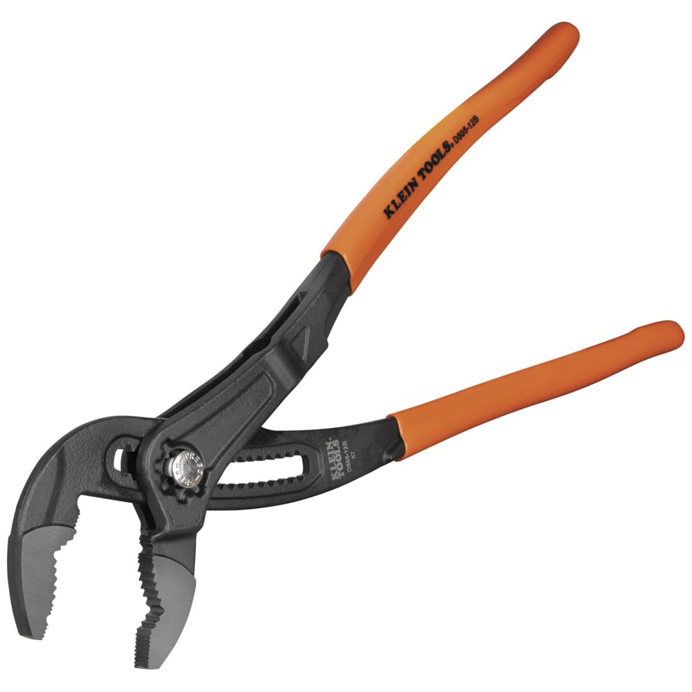 Klein Tools D50512B Alicates de bomba, Klaw de ajuste rápido, mandíbula curvada, dientes endurecidos para un par máximo, 12 pulgadas