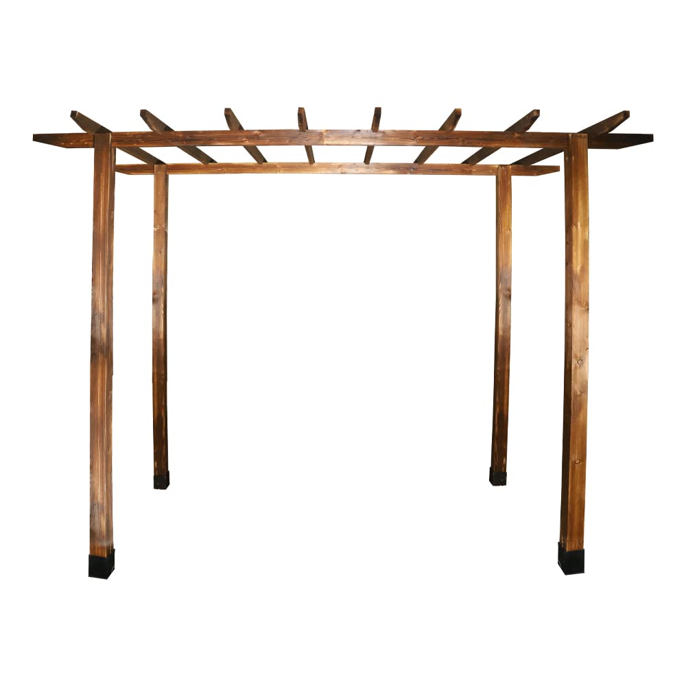 Yatai DecorPergola Wooden Frame Gazebo - Weather Resistant Garden Patio Canopy - Party Tent Modern Design Outdoor Furniture for Villa, Patios (310x150x300 Cm)