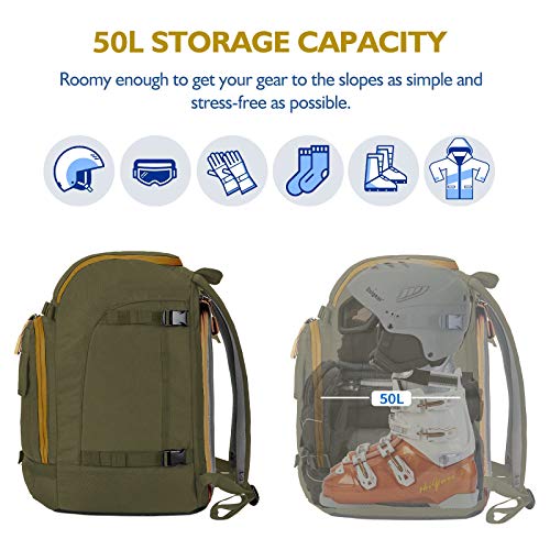 Image of Unigear Ski Boot Bag Backpack for Helmet 50L /70L, Goggles, Gloves, Skis, Snowboard & Accessories