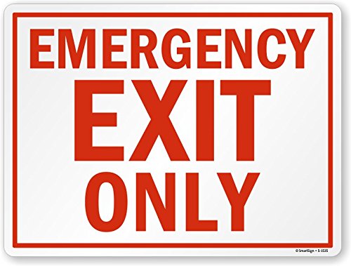 SmartSign Señal "Emergencia Exit Only" | Aluminio de 18" x 24"
