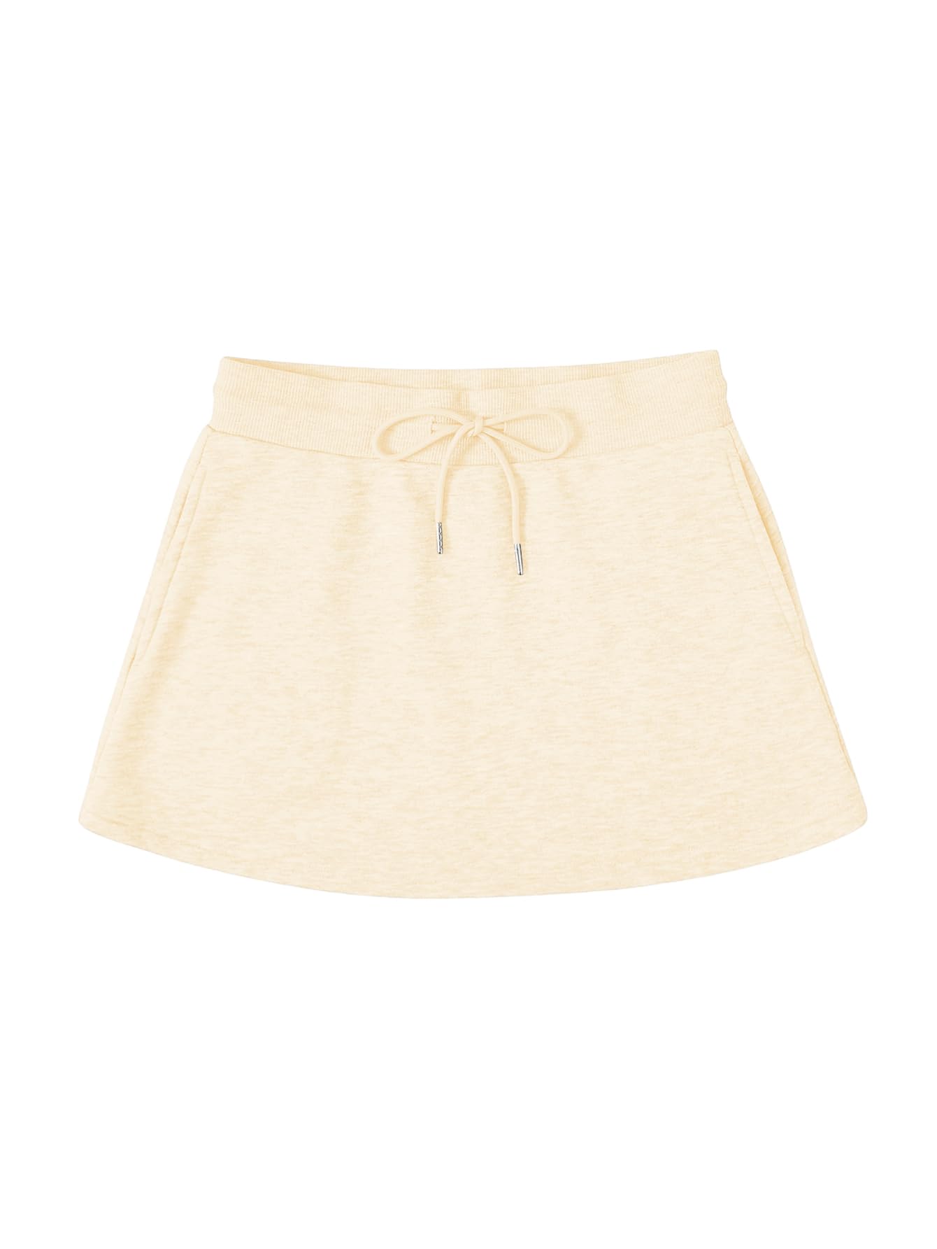 SHENHE Womens Drawstring Sweat Skirt Mid Waist Casual Mini Skirt with Pockets