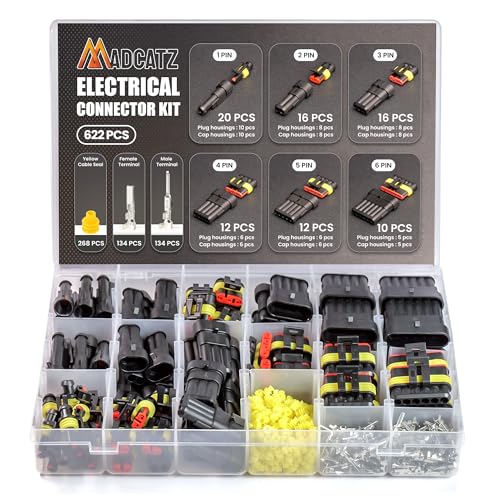 Connecteurs électriques étanches 1 2 3 4 5 6 broches MADCATZ mâle femelle pour fil auto