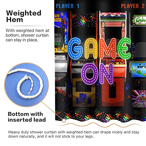 Sddser Games Shower Curtain Video Games Shower Room Curtain Durable Washable Home Bath Curtain Sets With 12 Hooks Yllssd110-72 #TOP4