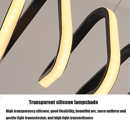 Table à manger à LED suspendue noire réglable avec télécommande
